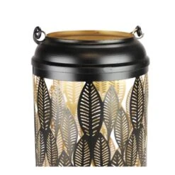 Lantaarn Bladmotief Zwart - 26 × 15 Cm -Esschert Design Verkoopwinkel 1604664133 2 600