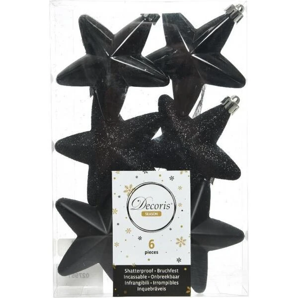 Kerstster - Zwart - Set Van 6 Stuks 4 Kerstster - Zwart - Set Van 6 Stuks - Afbeelding 2