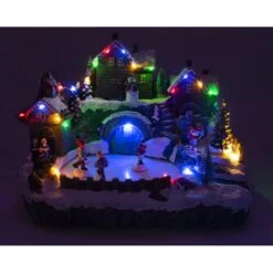 Kerstdorp Met Schaatspiste - 33 × 26 × 24,5 Cm -Esschert Design Verkoopwinkel 1664875680 1 600