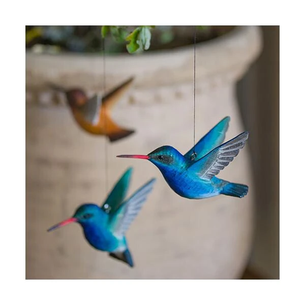 Breedsnavelkolibrie In Lindenhout - Handgemaakt 4 Breedsnavelkolibrie In Lindenhout - Handgemaakt - Afbeelding 2