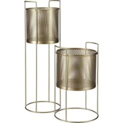 Mica Bellamy Bloempot Op Standaard - Goud