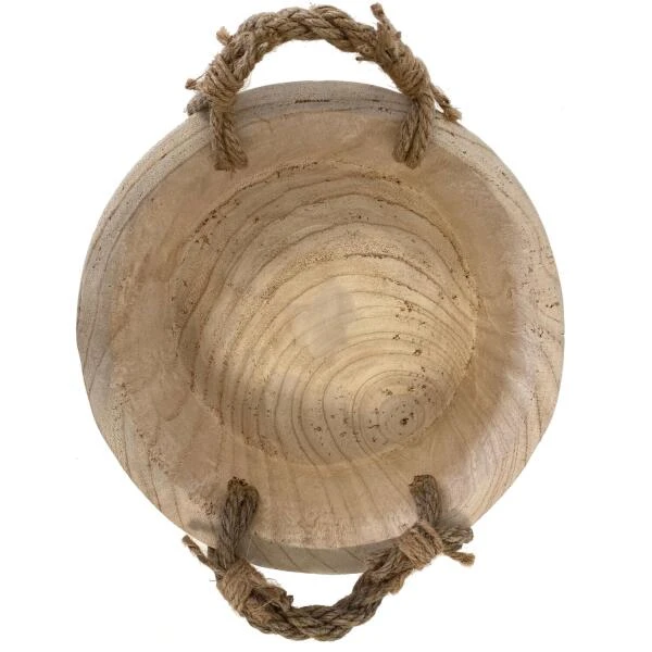 Bowl In Hout Met Jute Handgrepen - Ø 29 × 10 Cm 5 Bowl In Hout Met Jute Handgrepen - Ø 29 × 10 Cm - Afbeelding 3