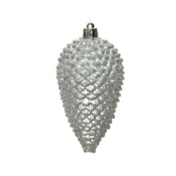 Dennenappels 12 Cm - Zilver - Set Van 4 Stuks