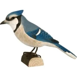 Blauwe Gaai (Blue Jay) In Lindenhout - Handgemaakt