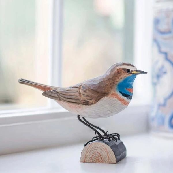 Blauwborst In Lindenhout - Handgemaakt 4 Blauwborst In Lindenhout - Handgemaakt - Afbeelding 2