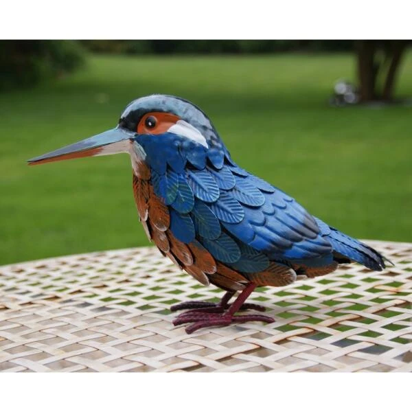 Ijsvogel In Metaal 30 × 10 × 18 Cm