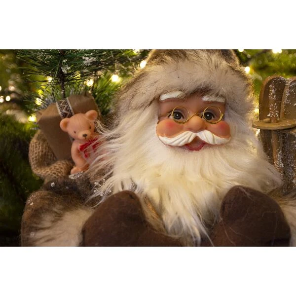 Kerstman Staand Bruin 45 Cm 5 Kerstman Staand Bruin 45 Cm - Afbeelding 3