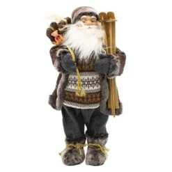 Kerstman Staand Bruin/grijs 60 Cm