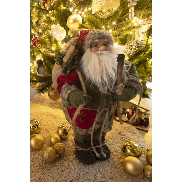 Kerstman Staand Rood/groen 45 Cm 4 Kerstman Staand Rood/groen 45 Cm - Afbeelding 2