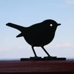 Roodborstje Silhouet - Staal Zwart