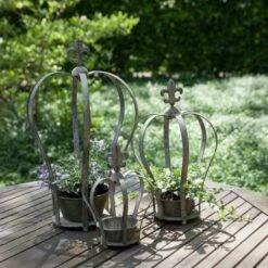 ESSCHERT DESIGN Pothouders Kroon - Aged Metal - Set Van 3 Stuks